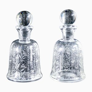 Botellas de cristal de Baccarat, años 40. Juego de 2