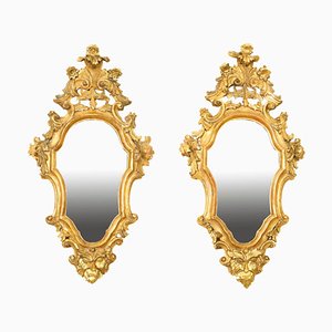 Antique Florentine Rococo Giltwood Mirrors, 19th Century, Set of 2