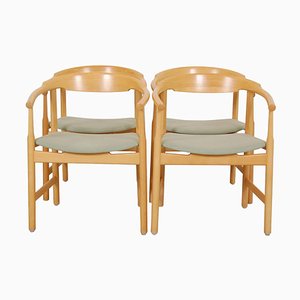 Set Hans Wegner Pp208 Esszimmerstühle aus Buche (4), 1980er