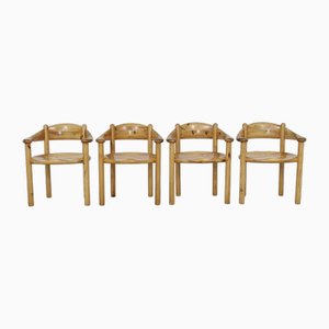 Dining Chairs in Pinewood attributed to Rainer Daumiller, 1970s, Set of 4