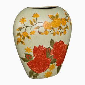 Ovale spanische Vintage Blumenvase, 1960er