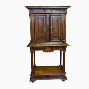 Mueble de mesa francés antiguo de roble, siglo XVIII