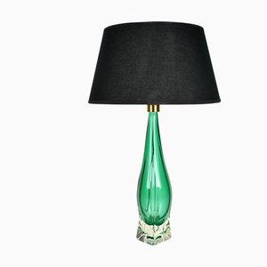 Smaragdgrüne Tischlampe aus Muranoglas von Fratelli Toso
