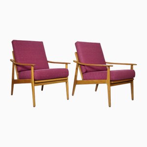 Mid-Century Lounge Armchairs in Walnut, 1960s, Set of 2