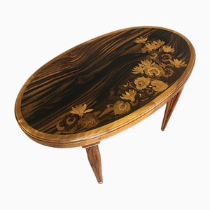 Table d'Appoint Art Nouveau en Marqueterie par Emile Gallè