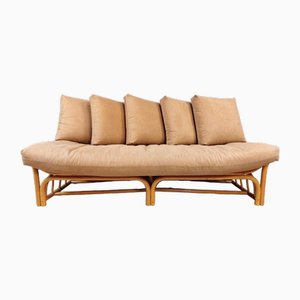 Sofá vintage de bambú, años 70
