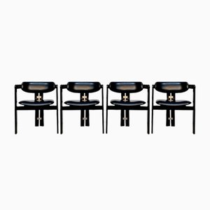 Pamplona Leather Dining Chairs by Augusto Savini for Pozzi, Italy, 1964, Set of 4