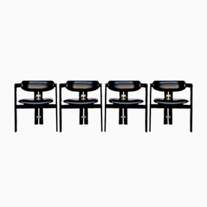 Pamplona Leather Dining Chairs by Augusto Savini for Pozzi, Italy, 1964, Set of 4