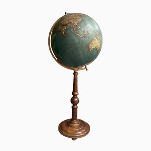 Large Antique Floor Standing Raised Relief Globe by Paul Räth, Liepzig, 1922