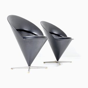 Vintage Cone Chairs by Verner Panton for Plus-Linje, 1960s, Set of 2