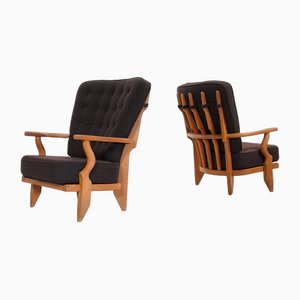 Grand Repos Lounge Chairs by Guillerme Et Chambron for Votre Maison, France, 1960s, Set of 2