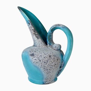 Blaue Seafoam Emaille Vase, 1960er