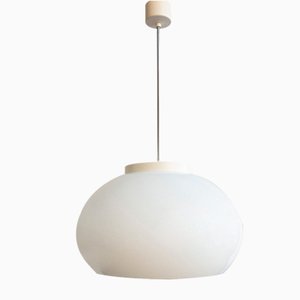 Space Age Czech Milk Glass Hanging Lamp by Lighting Glass, 1970s