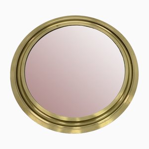 Round Mirror with Brass Frame by Sergio Mazza for Artemide, 1960s