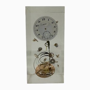 Reloj de vidrio acrílico de Pierre Giroudon, Francia, años 70