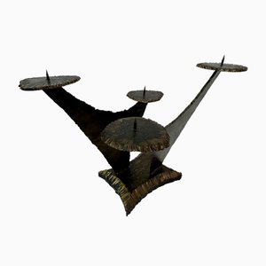 Brutalist Church Bronze Candleholder, 1970s