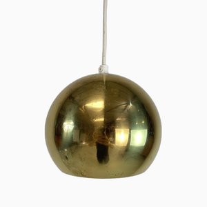 Mid-Century Gold Ball Pendant Light from Fog & Morup, Denmark