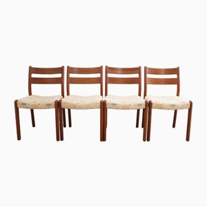 Danish Modern Teak Dining Chairs from EMC Møbler, 1970s, Set of 4