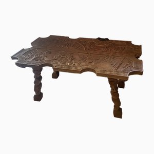 Africanist Carved Wooden Coffee Table