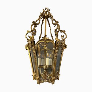Antique French Louis XV Style Gilt Bronze Rococo Lantern, 1890