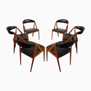 Chaises Modèle 31 en Teck par Kai Kristiansen pour Schou Andersen, 1960s, Set de 6, Set de 6