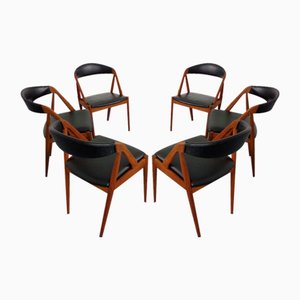 Model 31 Chairs in Teak by Kai Kristiansen for Schou Andersen, 1960s, Set of 6, Set of 6