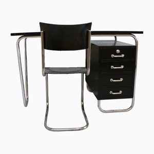 Bauhaus Desk in Chrome, 1920s, Set of 2