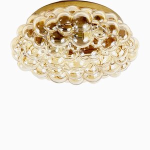 Large Amber Bubble Glass Ceiling Light attributed to Helena Tynell for Limburg, Germany, 1960s