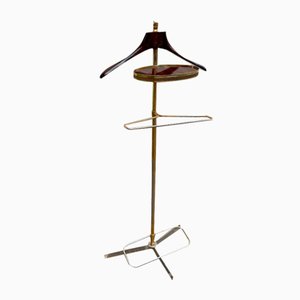 Tripode in Wood and Golden Metal, Italy, 1950s