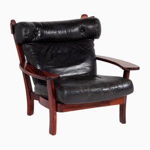 Mid-Century Modern Ox Lounge Chair in Leather attributed to Sergio Rodrigues, 1960s