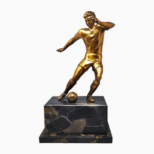 Bronze Footballer Sculpture, Italy, 1920s-1930s