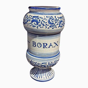 17th Century Model La Gioconda Albarello or Borax Container in Blue and White Ceramic from Deruta