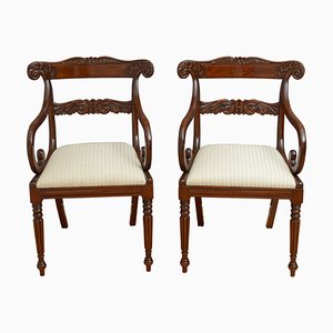 English William IV Elbow Chairs, 1830s, Set of 2