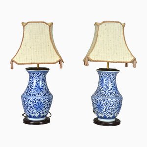 Lámparas orientales Mid-Century de cerámica. Juego de 2