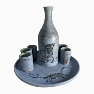 Vintage Flaschengläser aus Keramik von Jacques Blin, Frankreich, 1960er, 7er Set