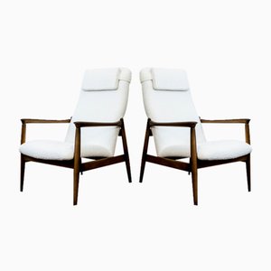 GFM 64 Highback Armchairs in Boucle attributed to Edmund Homa, 1960s, Set of 2