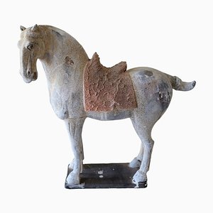 Escultura de caballo vintage de terracota, años 80