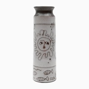 Jarrón Summer Time Sun and Birds de cerámica de Wilhelm & Elly Kuch, años 60