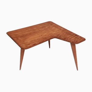 Mesa de centro vintage de forma irregular de chapa de madera atribuida a Gio Ponti, Italia, años 50