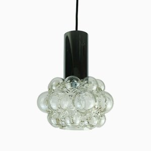 Mid-Century Bubble Glass P308 Pendant Light in Clear Glass and Chrome by Helena Tynell for Limburg, 1960s