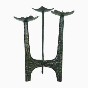 Mid-Century Brutalist Iron Candleholder