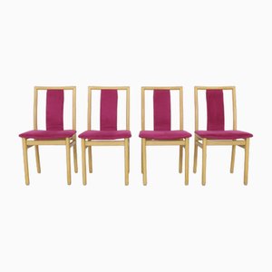Dining Chairs in Velvet by K. Høffer-Larsen, 1980s, Set of 4