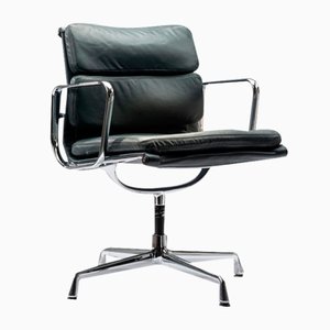 EA208 Soft Pad Desk Chair in Aston Green Laurel Leather by Charles & Ray Eames for Vitra, 1990s
