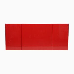 Credenza lineare in vetro rosso di Roche Bobois, Francia, inizio XXI secolo