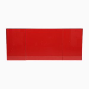 Linear Red Glass Sideboard from Roche Bobois, France, 2000s