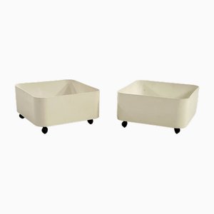 Square Planters on Wheels by Anna Castelli for Kartell, 1970s, Set of 2