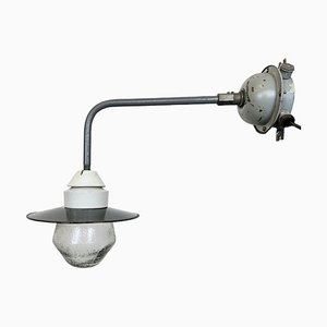 Industrielle Fabrik Wandlampe mit Emaille Lampenschirm, 1960er