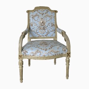 Fauteuil avec Tissu Toile de Jouy, 1890s