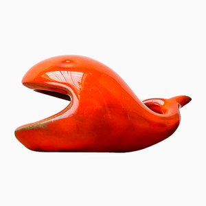 Ceramic Whale Figurine Ashtray from Ceramica D'Arte, Salerno, Italy, 1970s