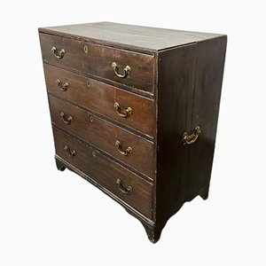 George III Brassbound Oak Campaign Chest, 1780s